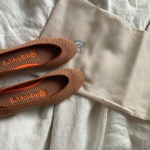 Rothy's Camel Herringbone Merino square toe new in box